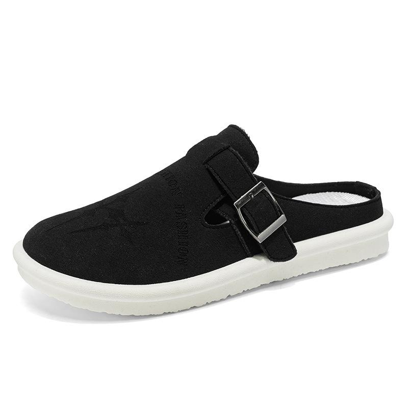 

Большие размеры, летние дышащие мужские туфли Boken без каблука с полуподдержкой, легкий чехол для стопы, одна педаль, сандалии Doudou для мужчин 47 39