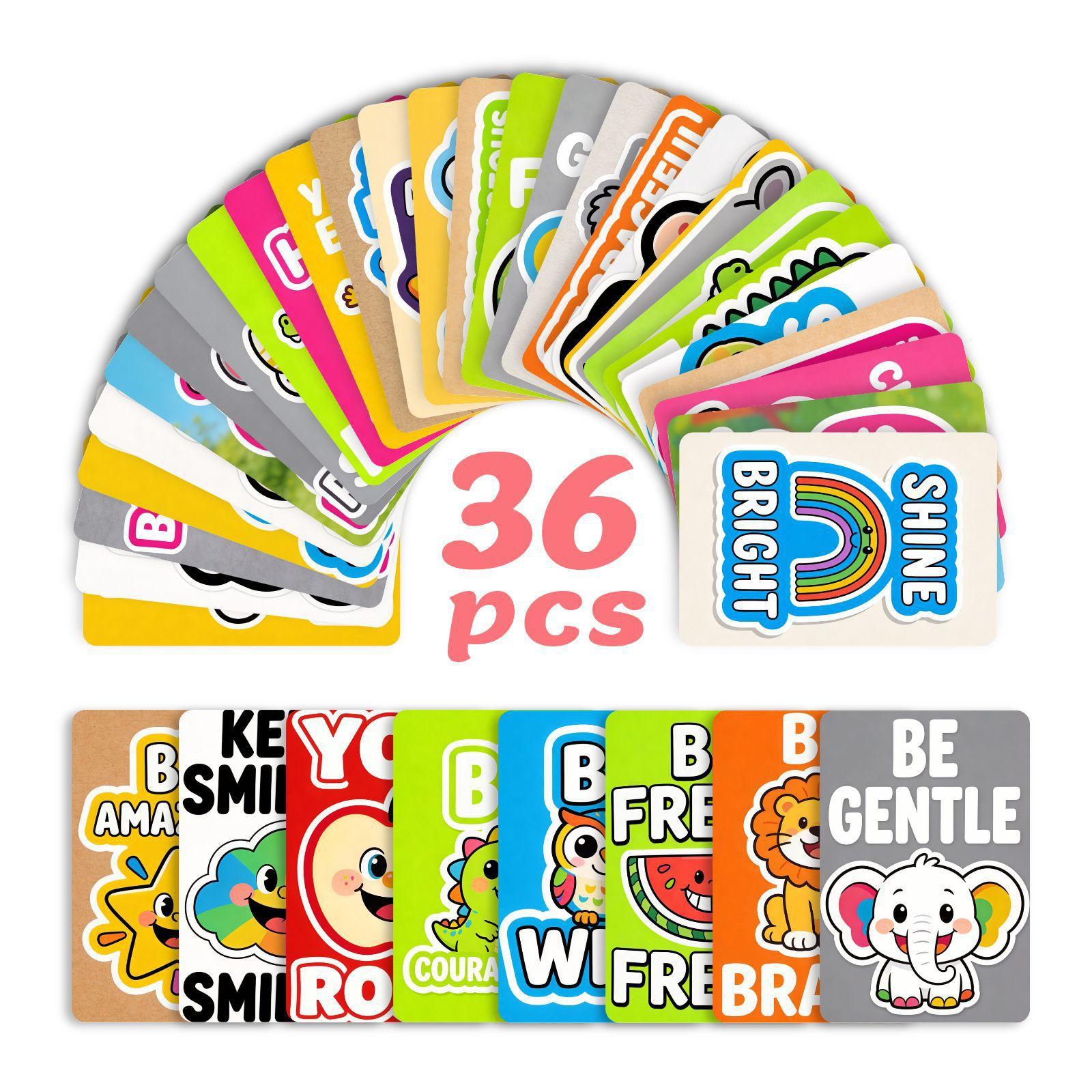 

36 Cute Cartoon Animal Text Cards Children S Reward Lunch Box Decorative Cards Cute Color Flash Cards RXHB0182