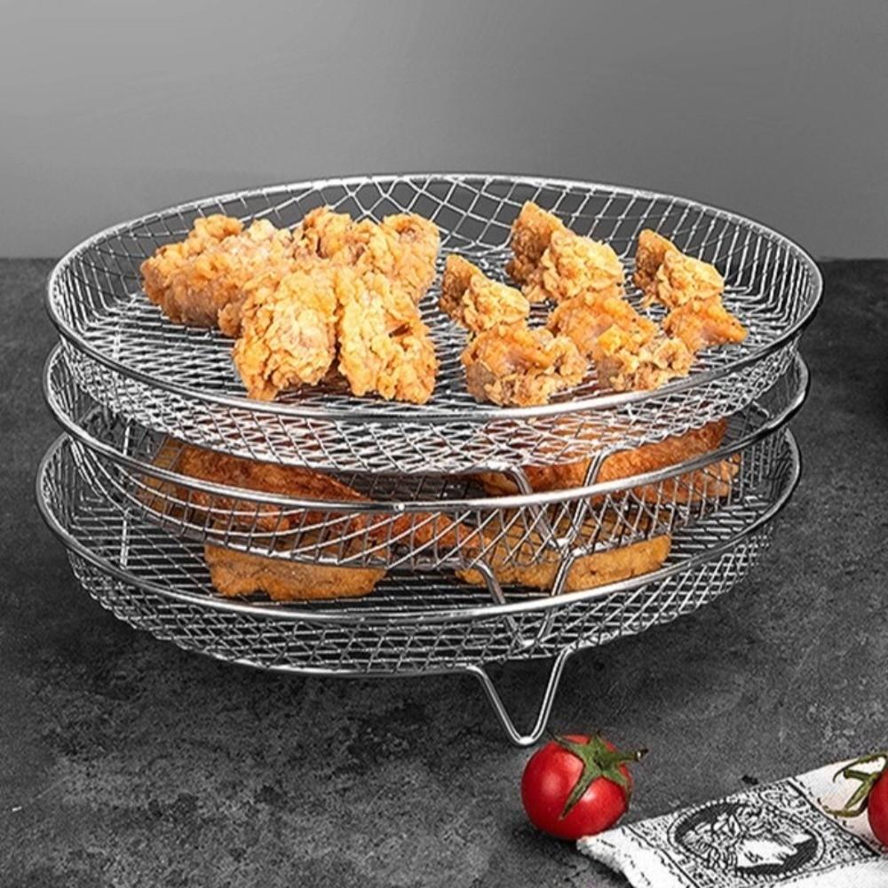 Nerezový rošt do horkovzdušné fritézy Nepřilnavý Rošt na pečení proti korozi Multifunkční Tepelně odolný rošt na grilování