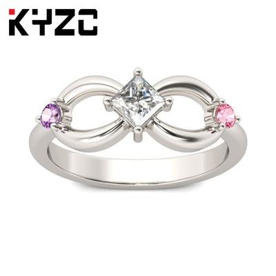 Accessories, Infinite Figure 8 Ring, Women'S Exaggerated Personality, Diamond Ring, Zirconium Pair Ring