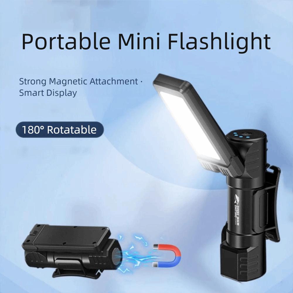 6-Modes Dimming Handheld Worklight 180-Degree Rotation USB Rechargeable Portable Gym Lamp Waterproof Design Foldable Portable