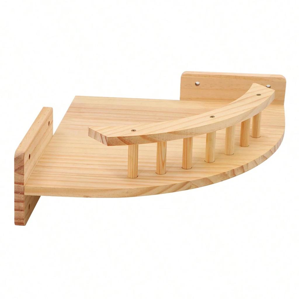 3/4Pcs Corner Hammock with Steps Set Wall Mounted Cat Tree Climbing Shelf For Indoor Cats Wooden Hanging Sleeping Bed Furniture