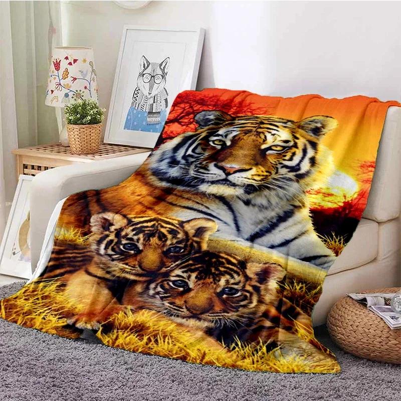 

Animal Tiger Blanket Flannel Blanket Super Soft Fleece Throw Blankets for Bedroom Couch Sofa Gift Queen King Twin Size Blanket 80x120cm