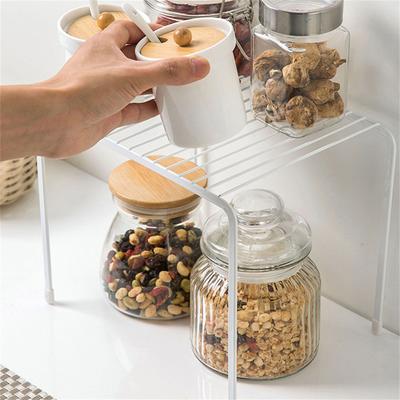 Storage Rack Durable Single Layer Iron Multifunctional Kitchen Organizer Spice Jars Holder Dish Drying Anti Slip Kitchen Shelves