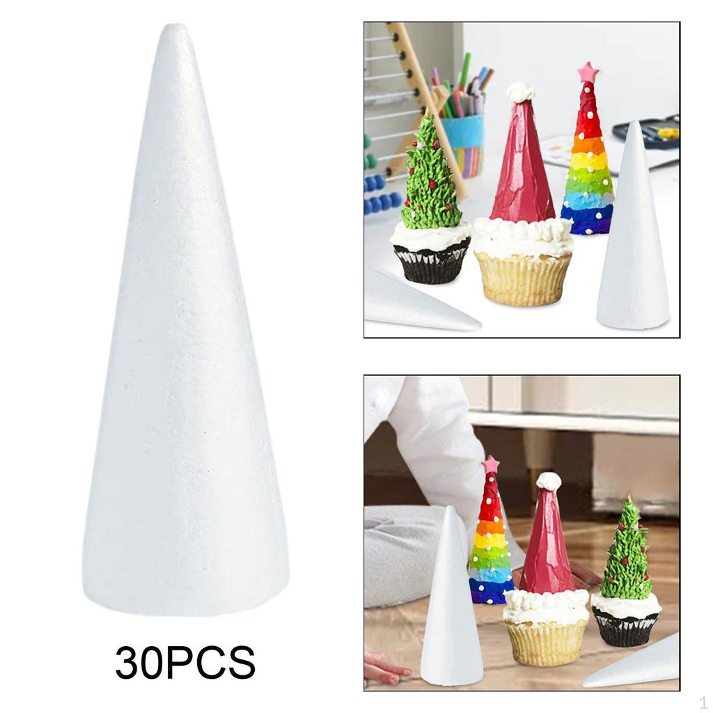 30-Pack Foam Cones for Festive DIY Creations
