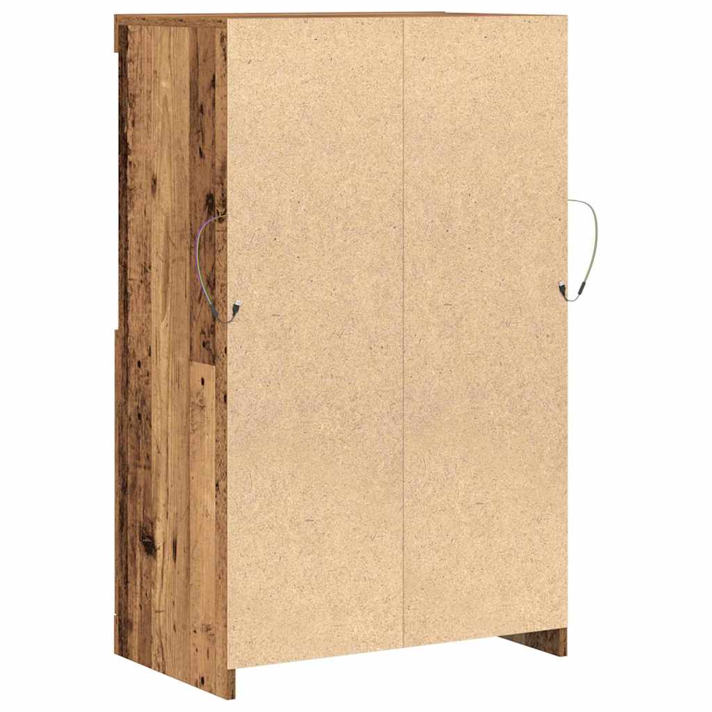 LED Sideboard in Brown 60 x 37 x 100 cm engineered wood