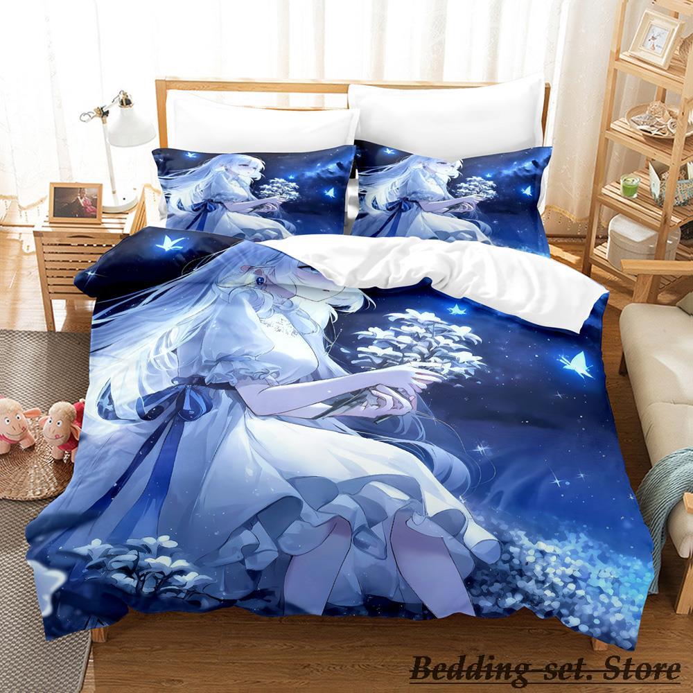 Angel Girl Bedding Set Single Twin Full Queen King Size Bed Set Adult Kid Bedroom Duvetcover Sets Anime Parure De Lit Bed