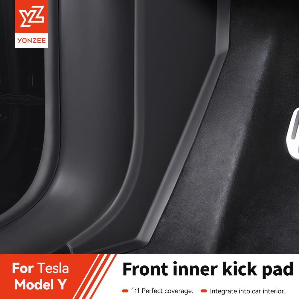 YZ For Tesla Model Y Juniper 2021-2025 Center Console Side Wall Anti-kick Protector Cover Car TPE Rest Pedal Side Guard Pad