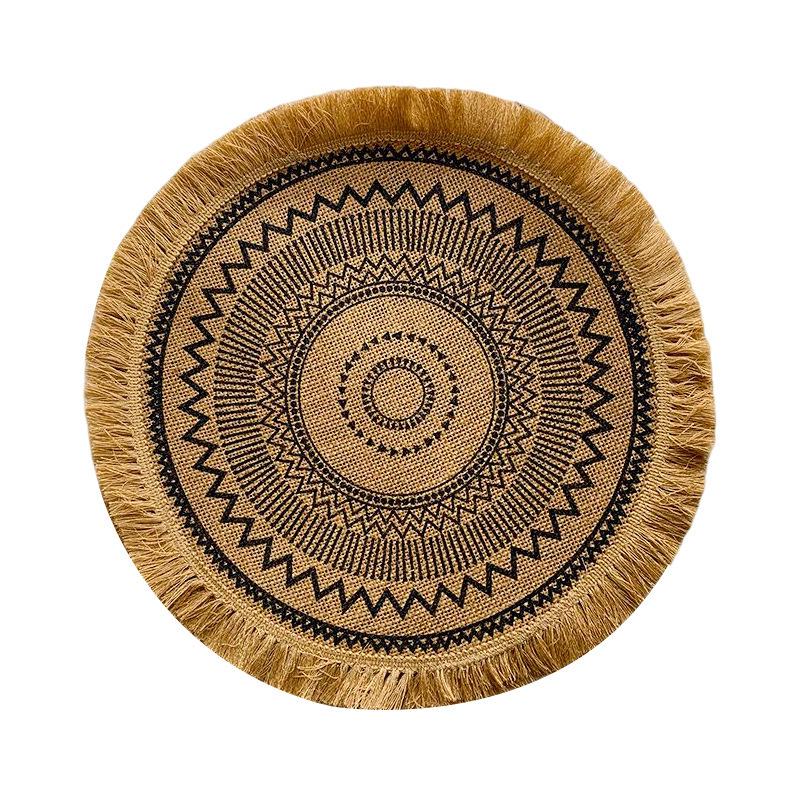 Nordic Style Woven Cotton Linen Coasters Placemats - Decorative Jute Heat Insulation Pads for Dining Tables