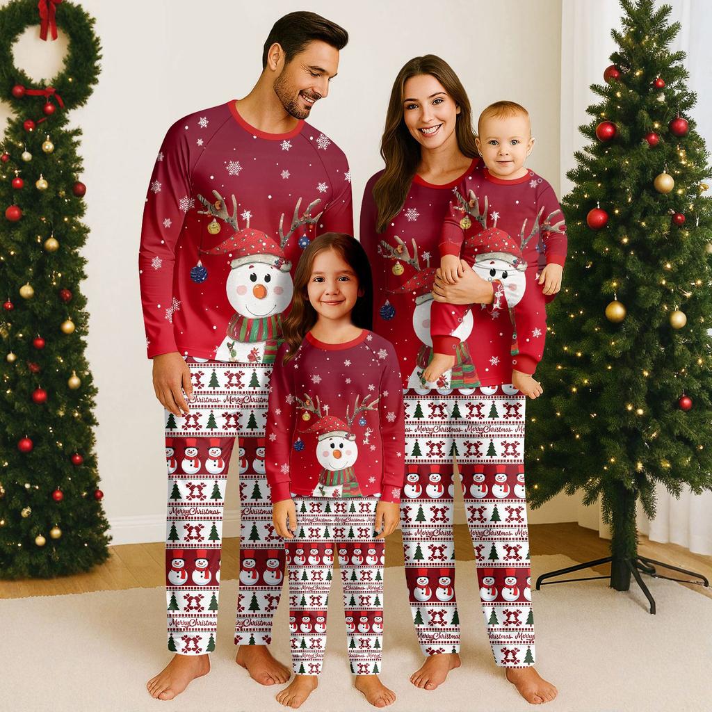 Christmas Day 3D Prints Family Matching Long Sleeve Tops+Pants Set Family Matching Sets