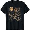 Gatto Tartarugato che Ulula alla Luna T-Shirt Retrò Anni '90