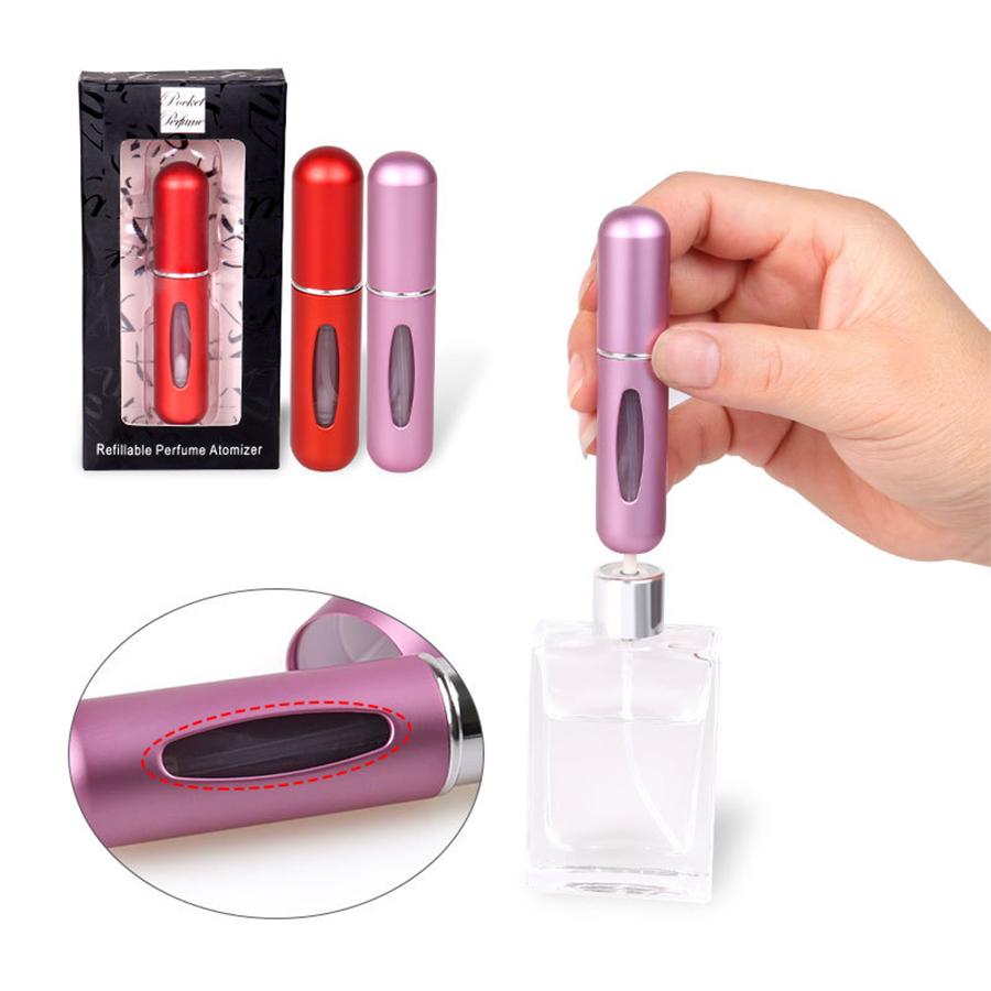 5ml Mini Aluminum Spray Refillable Bottle Portable Perfume Atomizer Liquid Container, Suitable for Cosmetics Travel