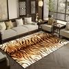 Golden Diamond Velvet Dot Plush Base Vintage Country Style Orange Tiger Pattern Large Mat Living Room Bedroom Door Laundry Dorm