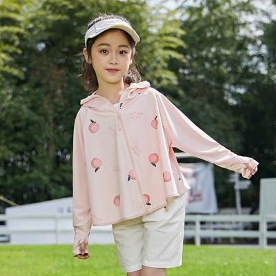 Children's Summer Sunscreen Hooded Jacket Light Ice Breathable Sunscreen Clothing
