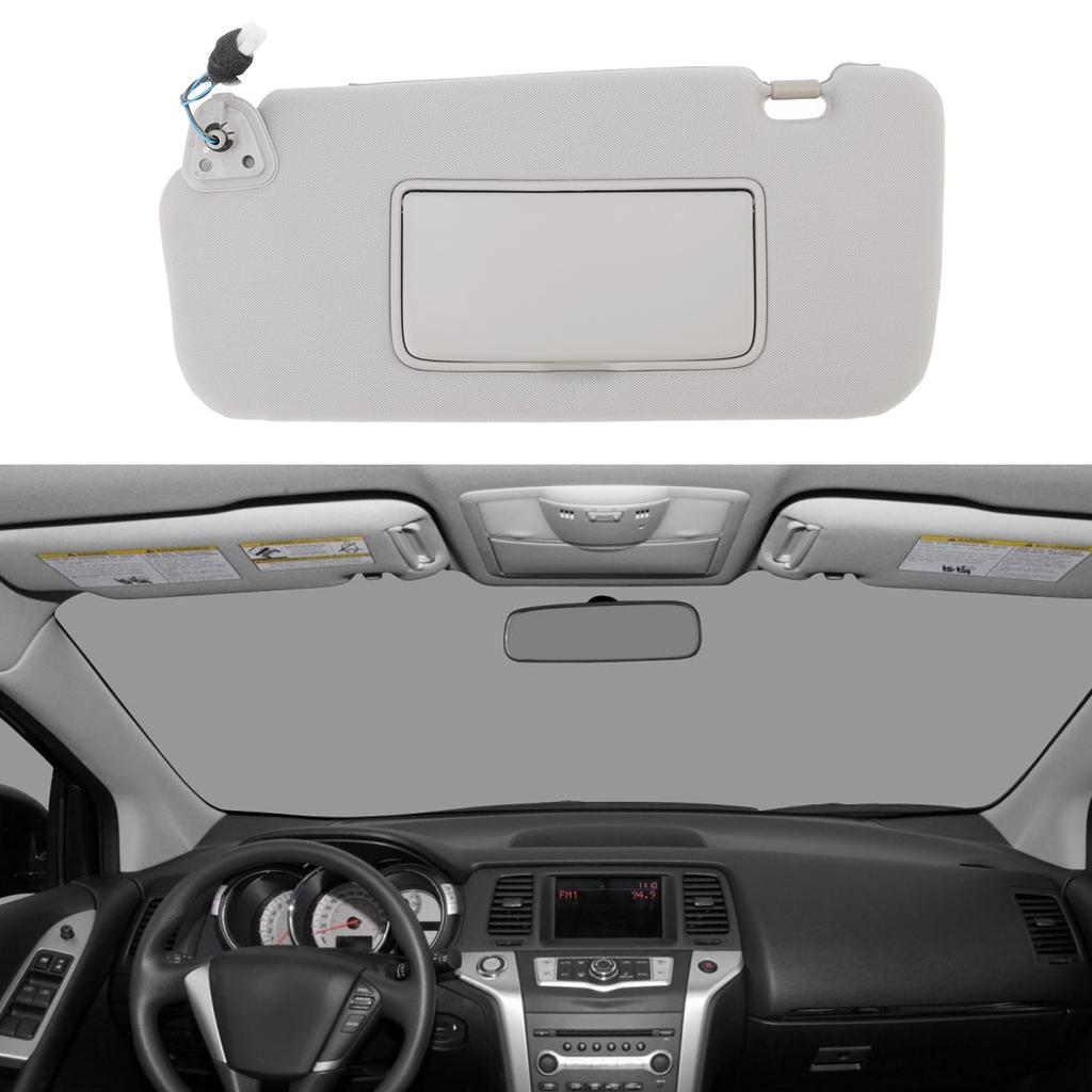 Left Driver Side Sun Visor 96401‑1AA1B Sun Protection Visors Replacement for Murano 2009‑2014