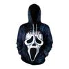 3D Digital Print Skull Hoodie with Long Sleeves, European & American Style, Pumpkin Halloween Design for Men