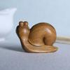 Wooden Snail Figures,Green Sandalwood Carving Smiling Snail Statuette,Cute Desktop Ornament,Office Decoration Home,funny Gifts