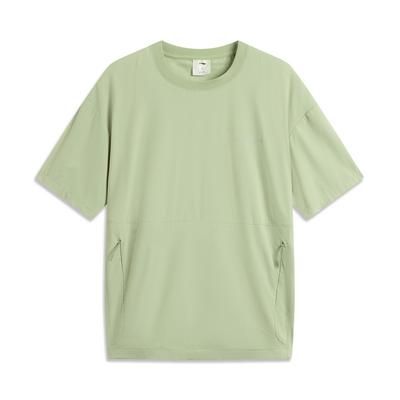 Li Ning CF Letter Round Neck Cooling Heat Dissipation Sun Protection Short Sleeve T-Shirt Women T-Shirt Bean-Paste-Green AAFV002-3