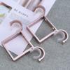 2Pcs Aluminum Alloy Curtain Rod Bracket Thick Double Hook Rose Gold Curtain Holder Stable Mount for Heavy Drapes