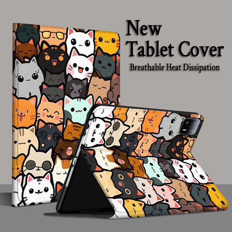 Cartoon Cat Flower For Xiaomi Redmi Mi Pad 4 5 6 6s 7 7s SE Pro 2 11 Plus Max 12.4 11 11.2 12.5 8.7 inch Tablet Case