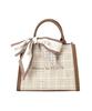 Tweed Bag with Size F 2-Way Scarf, Brown,