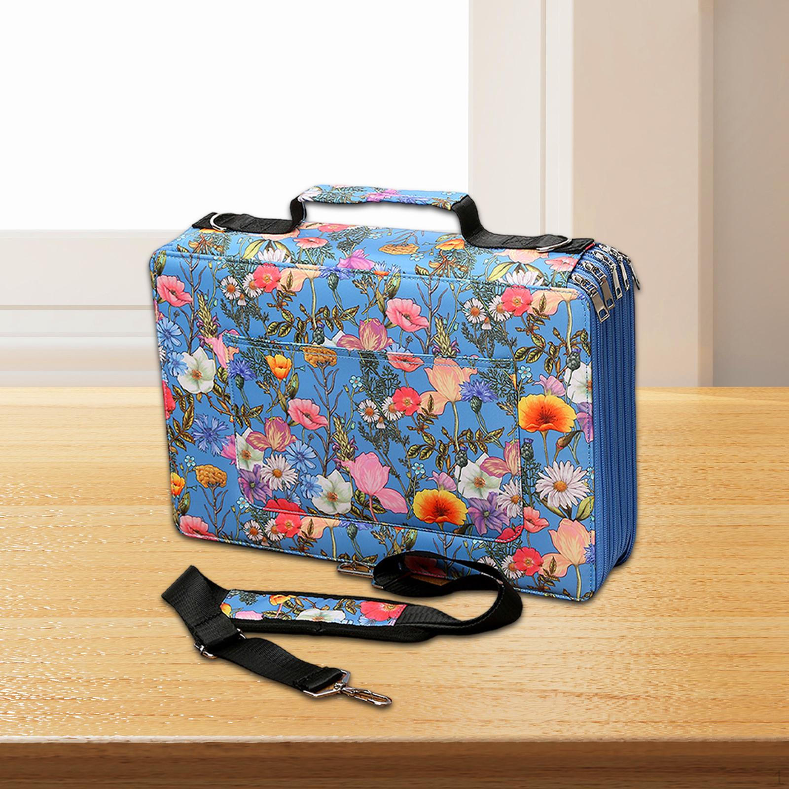 

Pencil Case with Convenient Carry Handle And Shoulder Strap синій