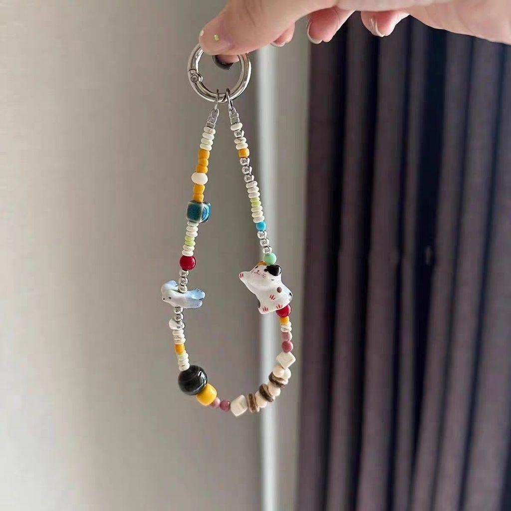 Pvc Beaded Phone Strap With Colorful Cartoon Design For Kids And Teens
