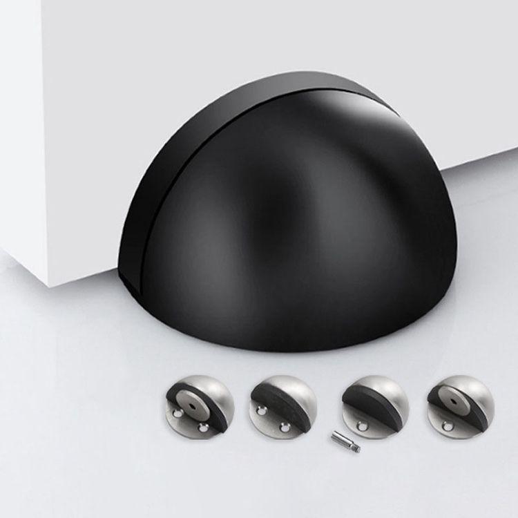 Stainless Steel Mute Metal Hemisphere Anti-Collision Rubber Door Stopper Semicircle Shaped Door Touch