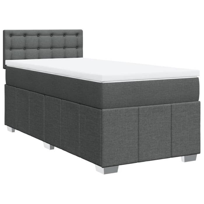 VidaXL Sommier à lattes de lit et matelas Gris foncé 90x190 cm Tissu 3289238