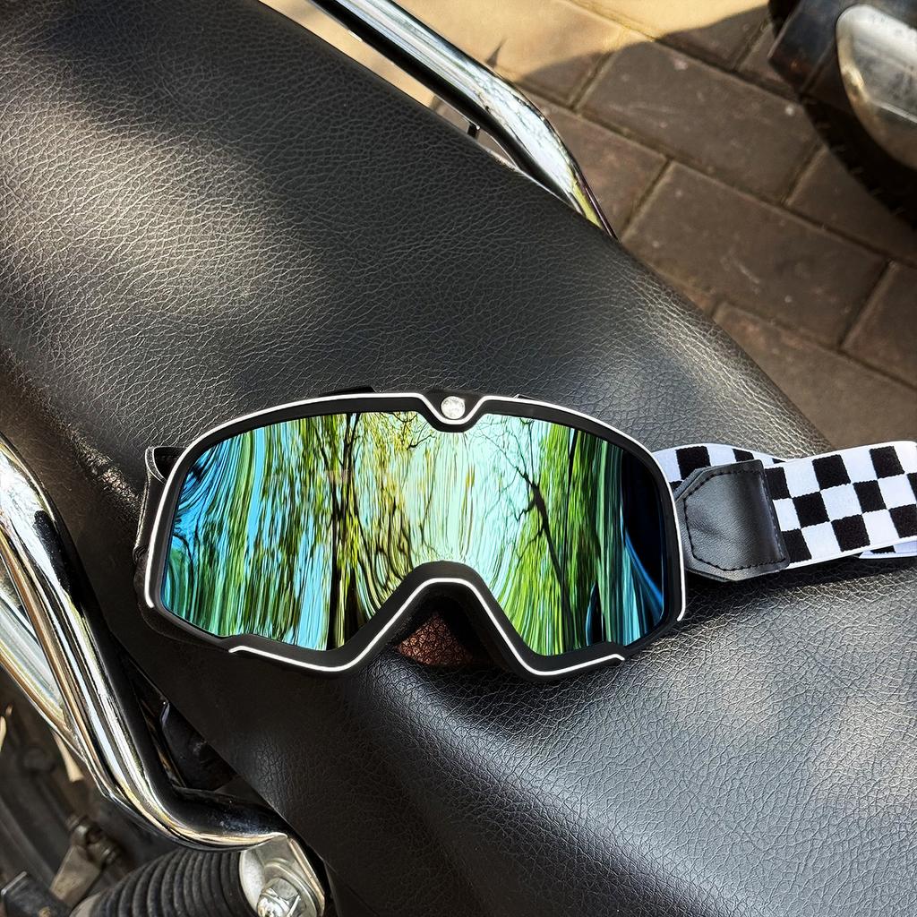 Kask motocyklowy retro motokrosowy gogle pilotażowe jet vintage motocyklowe skuterowe okulary offroadowe okulary