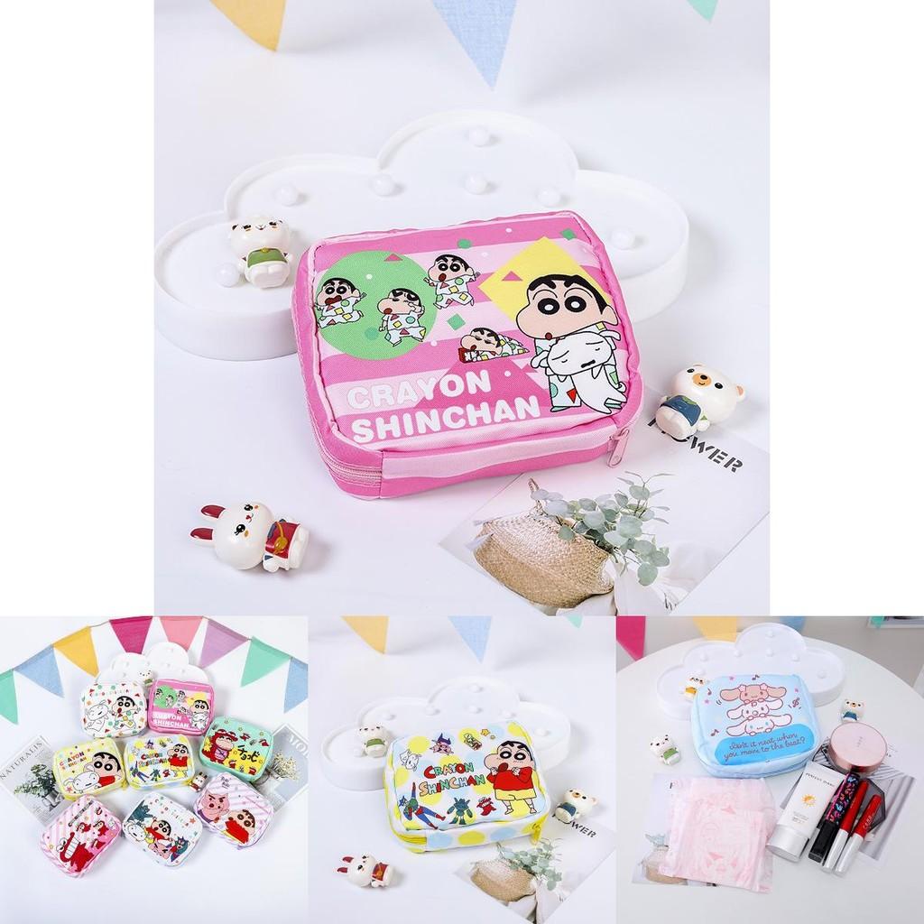 Crayon Shin Chan Cartoon Sanitary Pad Storage Bag With Oxford Fabric For Girls And Travel