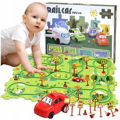 Tor Puzzle Do Składania Autko Trasa Kreatywny Edukacyjny Interaktywny 25El.