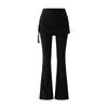Damen High Waist Schlag-Yogahose mit Rock-Überlage Dehnbare Weitbeinige Hose für Freizeit-Fitnessaktivitäten