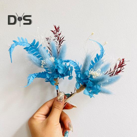 6 buc buchet de flori artificiale uscate, buchet de flori mini boem, DIY meșteșuguri, vază, petrecere de nuntă, acasă, birou, decorare centrală pentru masă