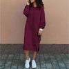 Big Size Autumn Winter Fashion Solid Sweatshirt Dress For Women O Neck Long Sleeve Casual Loose Femme Dresses New Office Ladies Dress