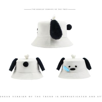 New Cute Puppy Snot Bucket Hat Sunscreen Visor Male and Female Students Summer Outdoor Bucket Hat