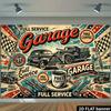 2D plane, 1 vintage racing service, vintage racing elements and maintenance elements, classic racing cars, maintenance tools