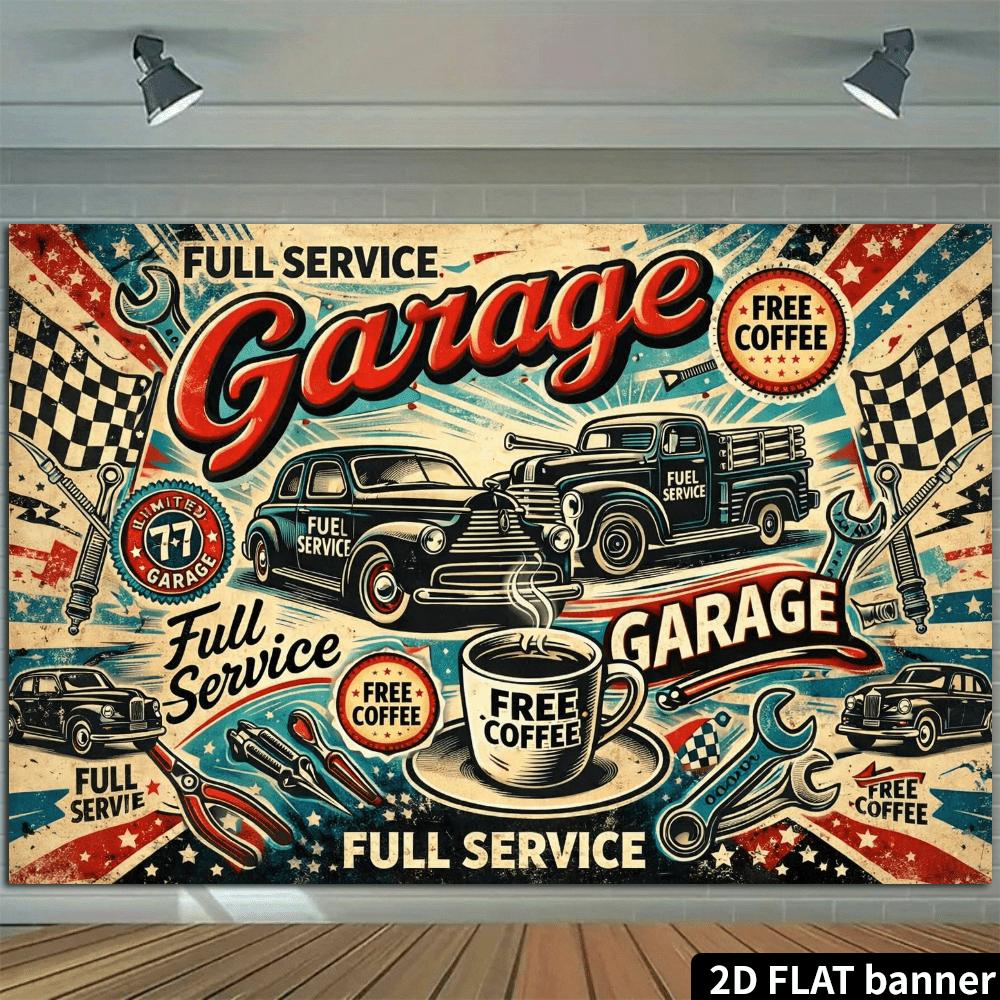 2D plane, 1 vintage racing service, vintage racing elements and maintenance elements, classic racing cars, maintenance tools