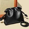 New Luxury Brand Drawstring Handbag Orange High-end Soft High Quality Messenger Bag Exquisite Smooth Shiny Black Shoulder Bag