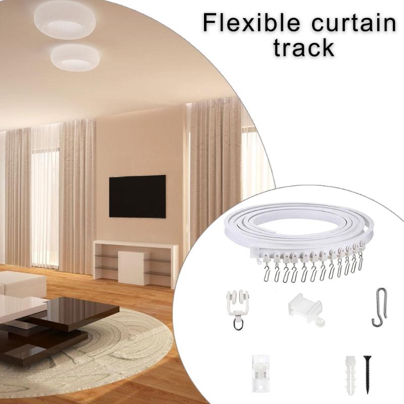 Flexible Curtain Rails for Any Room 6/7/8 Meter Length Ceiling Track with Smooth Rollers Set for Home or Office Use