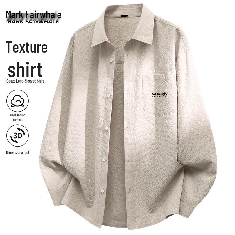 

Mark Fairwhale Men s Three-Proof Casual Long Sleeve Shirt 3XL