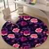 1pc Floral Roses Office Round Area Rug, Indoor Mat Suitable ForOffice, Under Office Chairs Bedroom Living Room Home Decor, Room Decot008