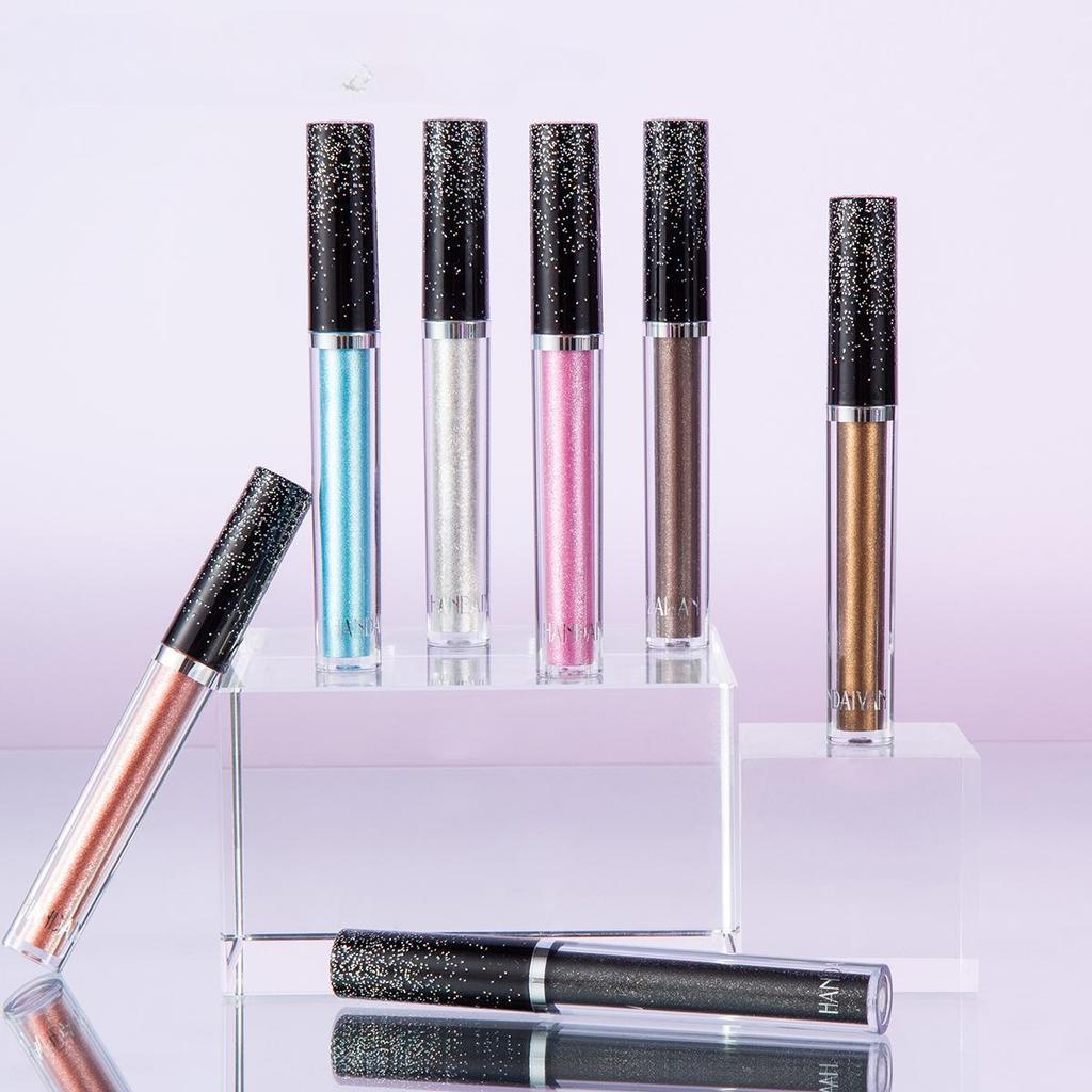 12 Farben Single Diamond Liquid Eye Shadow Psychedelic Pearl Shiny Eye Shadow Liegendes Seidenraupentränen-Make-up