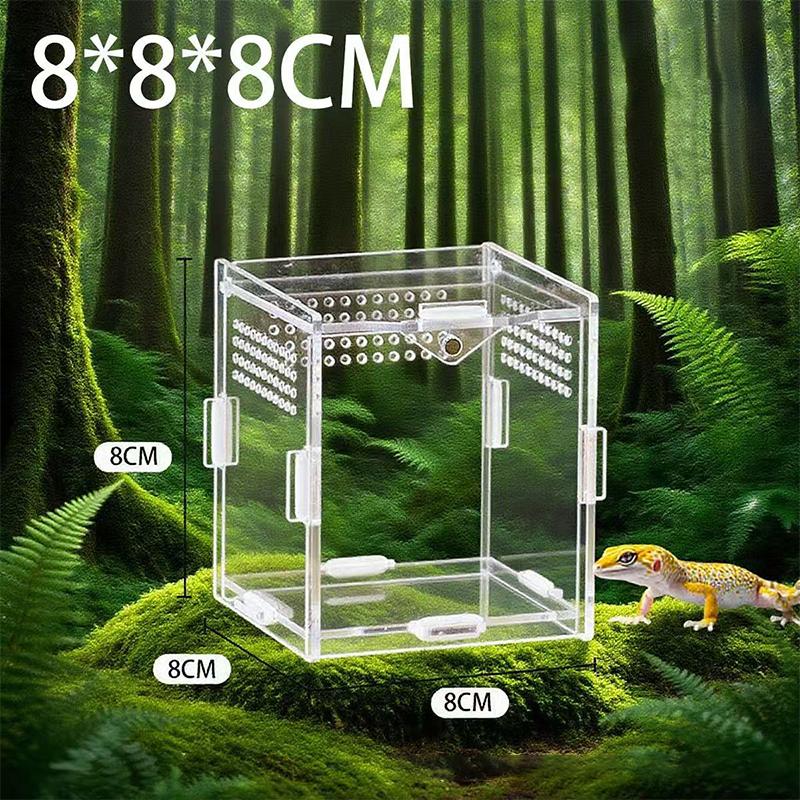 

Acrylic Transparent Container Lizard Kennel Jumping Spider Sea Turtle Hamster Gecko Habitat Reptile Kennel Reptiles Accessories Set
