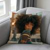 Black Girll Afro Pillow cover Soft Microfiber Pillowcase Home Sofa Decor Surprise Decorative printed