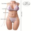 Half-body Clip Suction Function Silicone Sex Doll Realistic Breast Adult Toy Masturbator.