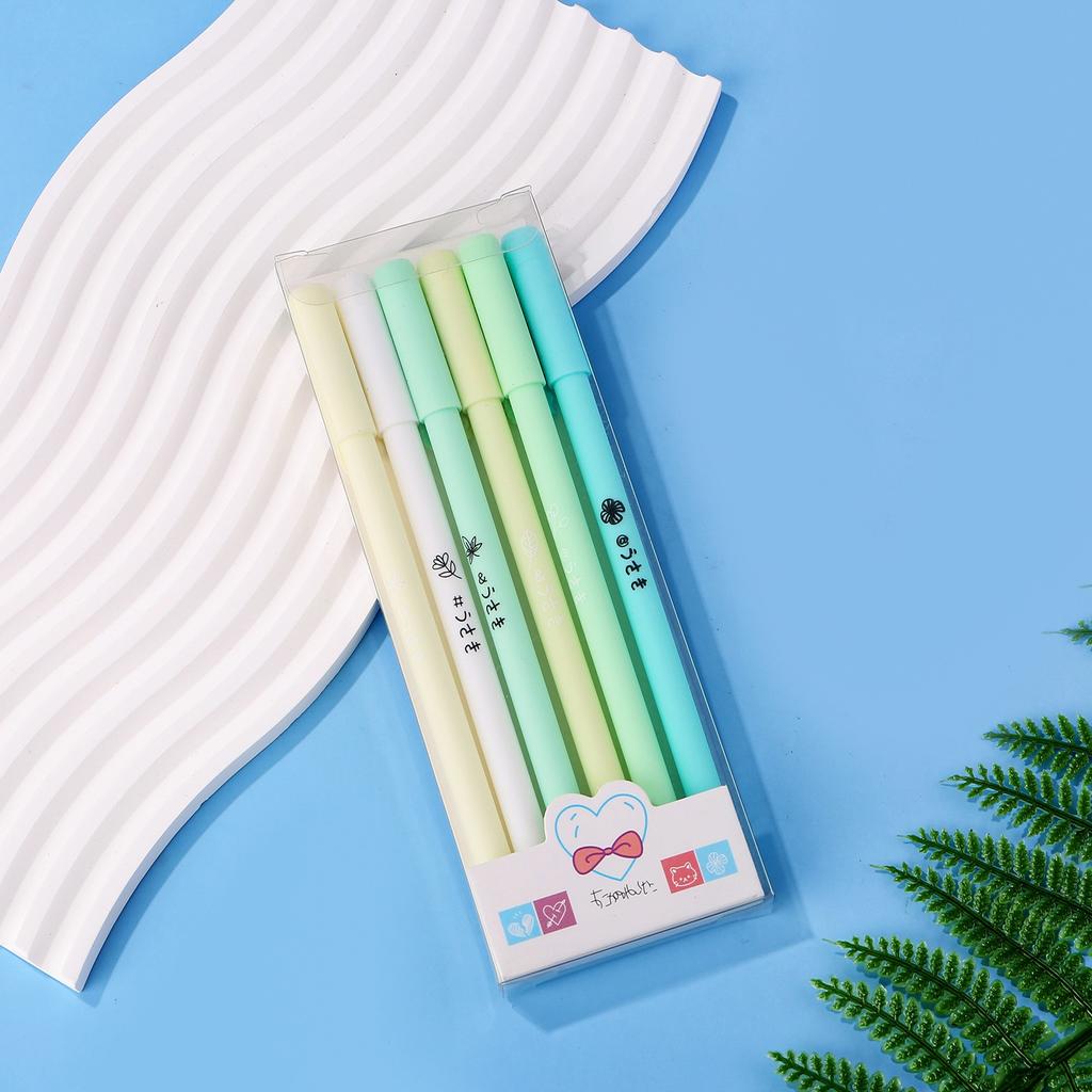 5Pcs Morandi Color Neutral Pen Writing Suitable for Office Work, Brushing Questions, Signing Writing, Diaries, Notes, Student Classroom Prizes, Frie
