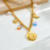 Ocean Style Starfish Shell Pendant Handmade Necklace for Women Summer Vacation Stainless Steel Jewelry Waterproof