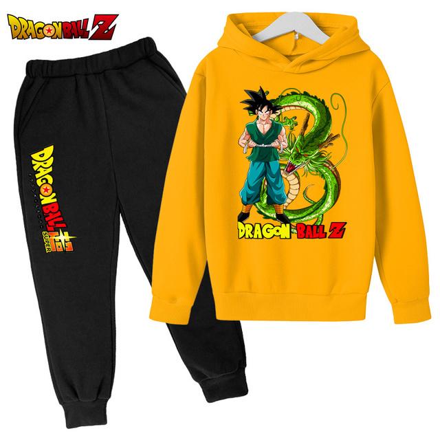 2026 Boys and Girls Seven Hoodie Kids Cartoon Goku Sweatshirt Children's Simple Fashion Top Boys and Girls Clothing Dragon Ball