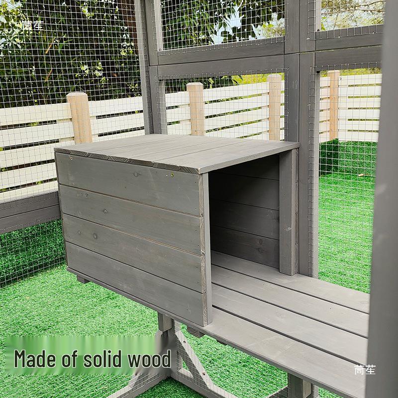 Weatherproof Large Outdoor Cat Tree House & Aviary